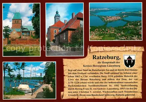 AK / Ansichtskarte Ratzeburg Dom St Georg Barlach Haus Fliegeraufnahme Bootsanleger Ratzeburg