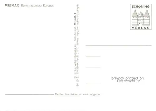 AK / Ansichtskarte Weimar_Thueringen Goethe Schiller Denkmal Rathaus Nationaltheater Goethes Wohnhaus Schillers Wohnhaus Stadtschloss Weimar Thueringen