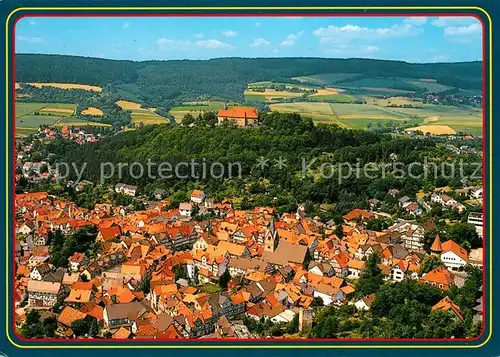 AK / Ansichtskarte Spangenberg_Hessen Luftkurort mit Schloss Fliegeraufnahme Spangenberg Hessen