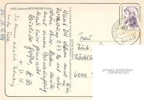 AK / Ansichtskarte Rotenburg_Fulda Blick ueber die Fulda zur Altstadt mit Kirche Luftkurort Rotenburg Fulda