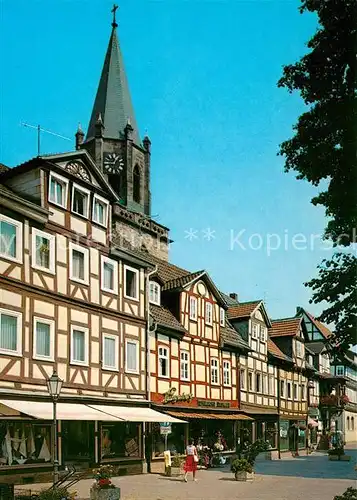 AK / Ansichtskarte Rotenburg_Fulda Steinweg Altstadt Fachwerkhaeuser Kirchturm Luftkurort Rotenburg Fulda