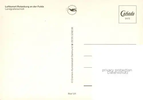AK / Ansichtskarte Rotenburg_Fulda Landgrafenschloss Park Luftkurort Rotenburg Fulda