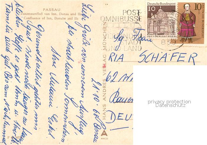 AK / Ansichtskarte Passau Zusammenfluss von Inn Donau und Ilz Passau Nr