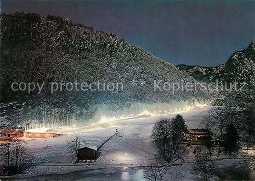 AK / Ansichtskarte Koenigssee Kunsteisrodelbahn unter Flutlicht Koenigssee