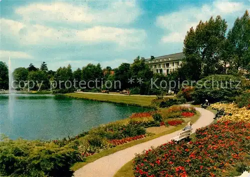 AK / Ansichtskarte Bad_Meinberg Kurpark Promenade Stausee Kurort am Teutoburger Wald Bad_Meinberg