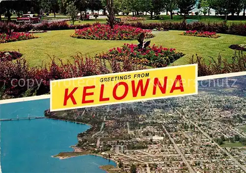 AK / Ansichtskarte Kelowna Parkanlagen Okanagan Lake Fliegeraufnahme Kelowna