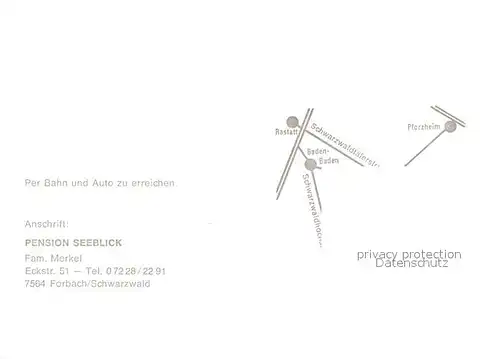 AK / Ansichtskarte Forbach_Baden Stadtpanorama Pension Seeblick Waldpartie im Winter Schwarzwald Forbach_Baden