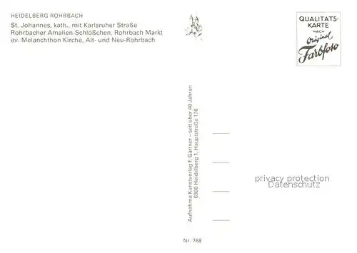 AK / Ansichtskarte Rohrbach_Heidelberg Stadtpanorama Kirche Amalien Schloesschen Markt Neubausiedlung Rohrbach Heidelberg