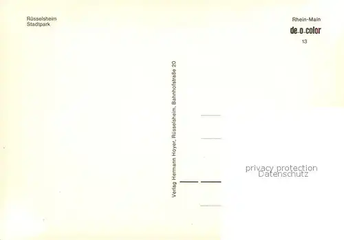 AK / Ansichtskarte Ruesselsheim_Main Stadtpark Ruesselsheim Main