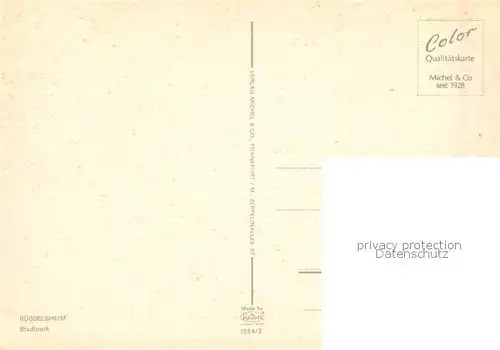 AK / Ansichtskarte Ruesselsheim_Main Stadtpark Fontaene Ruesselsheim Main