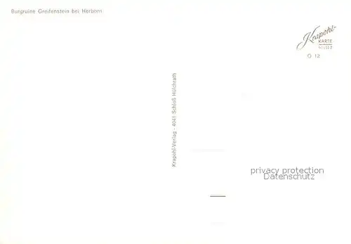 AK / Ansichtskarte Greifenstein_Hessen Landschaftspanorama mit Burgruine Greifenstein_Hessen