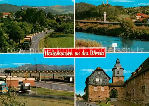 AK / Ansichtskarte Herleshausen Teilansichten Partie an der Werra Lauchroeden Burg Brandenstein ehemalige Grenze Kirche Herleshausen
