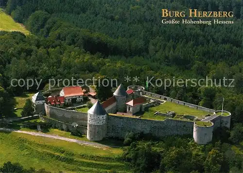 AK / Ansichtskarte Breitenbach_Herzberg Burg Herzberg Stammsitz der Freiherren von Doernberg Fliegeraufnahme Breitenbach Herzberg