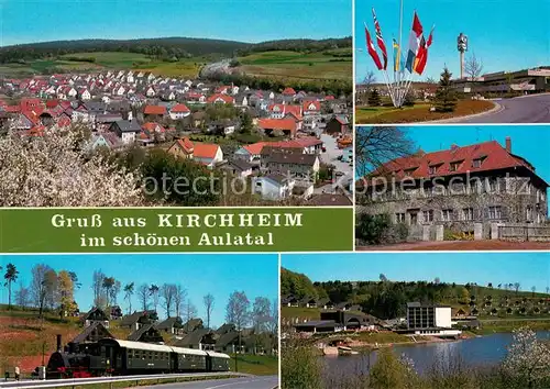 AK / Ansichtskarte Kirchheim_Hessen Stadtpanorama Freizeitanlage Tagungshotel SeePark Fahnen Kirchheim Hessen