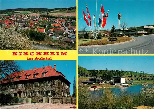 AK / Ansichtskarte Kirchheim_Hessen Stadtpanorama Freizeitanlage Tagungshotel SeePark Fahnen Kirchheim Hessen