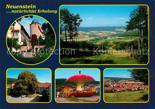 AK / Ansichtskarte Neuenstein_Hessen Landschaftspanorama Burg mit Bergfried  Neuenstein_Hessen