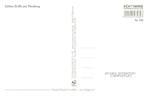 AK / Ansichtskarte Flensburg Schiffahrtsmuseum Nordertor Strassencafe Kirchturm Segelschiffe Moewe Flensburg