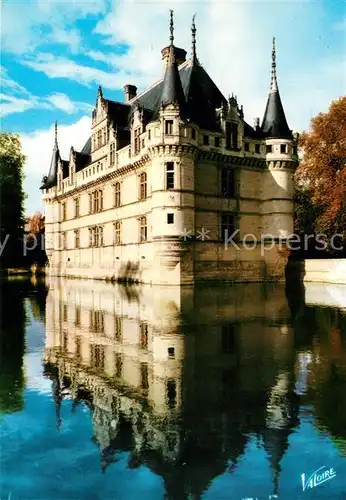 AK / Ansichtskarte Azay le Rideau Chateau et son reflet dans l Indre Wasserschloss Azay le Rideau