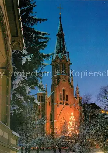 AK / Ansichtskarte Bad_Wildbad St Bonifatiuskirche zur Weihnachtszeit Christbaum Bad_Wildbad