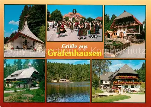 AK / Ansichtskarte Grafenhausen_Schwarzwald Kapelle Schwarzwaldhaus Festumzug See Grafenhausen Schwarzwald