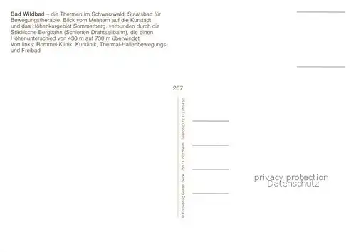 AK / Ansichtskarte Bad_Wildbad Blick vom Meistern auf die Kurstadt Hoehenkurgebiet Sommerberg Kurort im Schwarzwald Bad_Wildbad