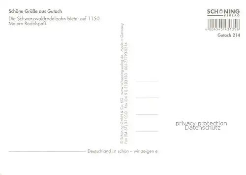 AK / Ansichtskarte Gutach_Schwarzwald Schwarzwald Rodelbahn Landschaftspanorama Gutach Schwarzwald