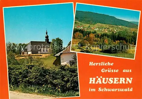 AK / Ansichtskarte Haeusern_Schwarzwald Kirche Landschaftspanorama Hochschwarzwald Haeusern Schwarzwald