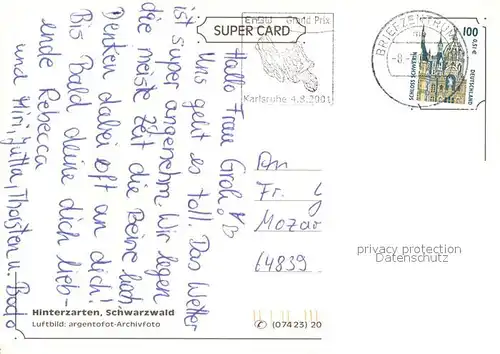 AK / Ansichtskarte Hinterzarten Kurort im Schwarzwald Ballonfahren Fliegeraufnahme Hinterzarten