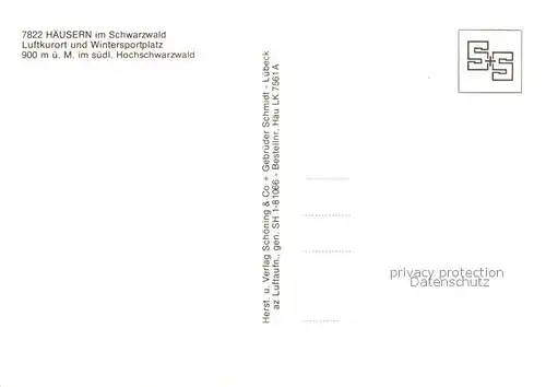 AK / Ansichtskarte Haeusern_Schwarzwald Luftkurort Wintersportplatz Suedlicher Hochschwarzwald Fliegeraufnahme Haeusern Schwarzwald