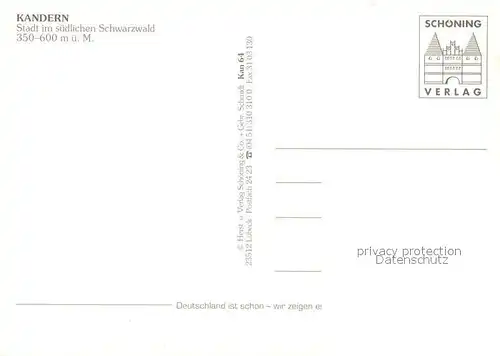 AK / Ansichtskarte Kandern Schloss Buergeln Museum Stadtkirche Fischermuehle Verkehrsamt Panorama Schwarzwald Kandern