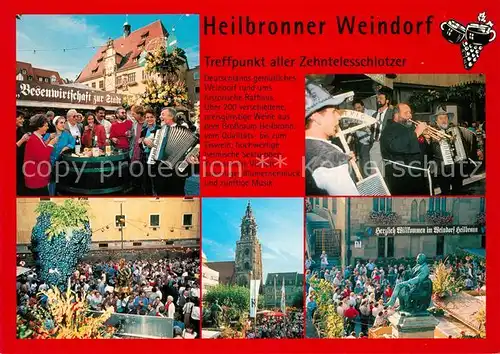 AK / Ansichtskarte Heilbronn_Neckar Besenwirtschaft Musiker Zehnteleschlotzer Kirche  Heilbronn Neckar