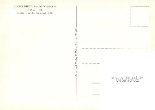 AK / Ansichtskarte Reit_Winkl Unterwirt Gasthof Reit_Winkl