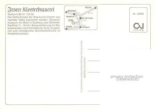 AK / Ansichtskarte Irsee Irseer Klosterbrauerei Brauereimuseum Sudhaus Klosterbierspezialitaeten Irsee