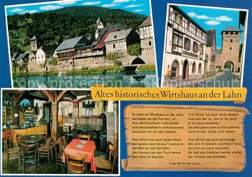 AK / Ansichtskarte Dausenau Altes historisches Wirtshaus an der Lahn Gaststube Dausenau