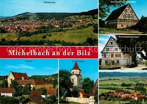 AK / Ansichtskarte Michelbach_Bilz Panorama Gschlachtenbretzingen Schloss Ev Kirche Rauhenbretzingen Hirschfelden Michelbach Bilz