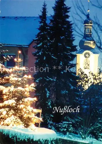 AK / Ansichtskarte Nussloch Blick von der oberen Ringelsgasse auf die Kath Laurentiuskirche Nussloch