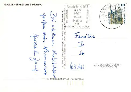 AK / Ansichtskarte Nonnenhorn Bodensee Hafen Ausleger St Christophorus Gasthof zur Kapelle Nonnenhorn