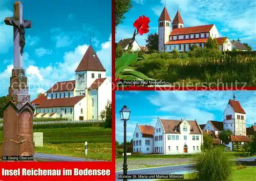 AK / Ansichtskarte Insel_Reichenau St Georg Oberzell St Peter und Paul Niederzell Muenster St Maria und Markus Mittelzell Insel Reichenau