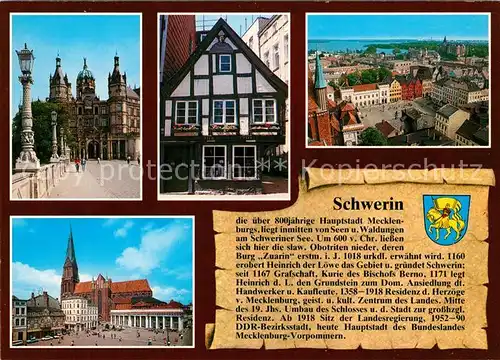 AK / Ansichtskarte Schwerin_Mecklenburg Schloss aeltestes Haus Marktblick Markt mit Dom Schwerin_Mecklenburg