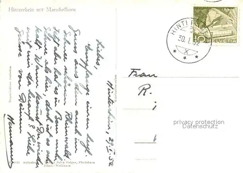AK / Ansichtskarte Hinterrhein Marscholhorn  Hinterrhein