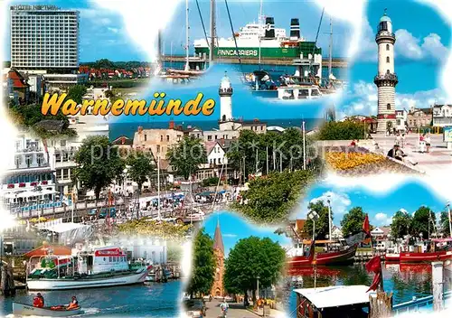 AK / Ansichtskarte Warnemuende_Ostseebad Leuchtturm Faehre Finncarriers Hotel Neptun Warnemuende_Ostseebad