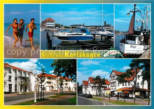 AK / Ansichtskarte Karlshagen Hafen Strand Karlshagen