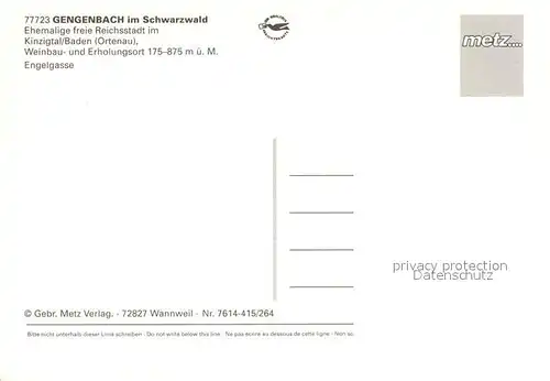 AK / Ansichtskarte Gengenbach Engelgasse Gengenbach