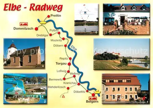 AK / Ansichtskarte Belgern_Elbe Hotel Alte Post Mehderitzsch Torgau Kirche Drebligar Belgern Elbe