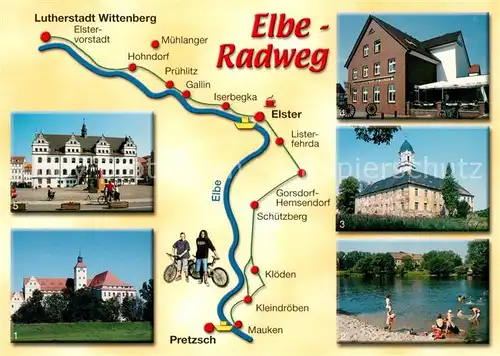 AK / Ansichtskarte Pretzsch_Elbe Schloss Kloedener Riss Rathaus Lutherstadt Pretzsch Elbe