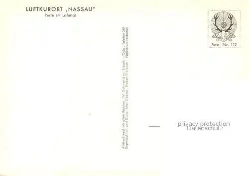 AK / Ansichtskarte Nassau_Lahn Perle im Lahntal Kuenstlerkarte Gedicht Wappen Nassau_Lahn