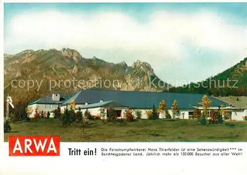 AK / Ansichtskarte Bischofswiesen ARWA Feinstrumpfwirkerei Hans Thierfelder Berchtesgadener Alpen Bischofswiesen