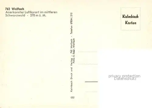 AK / Ansichtskarte Wolfach Panorama Luftkurort im Kinzigtal Wolfach