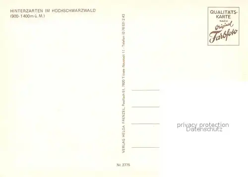 AK / Ansichtskarte Hinterzarten Kapelle Luftkurort Wintersportplatz im Schwarzwald Hinterzarten