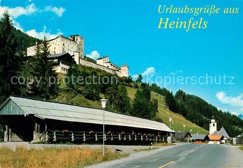 AK / Ansichtskarte Heinfels Gedeckte Holzbruecke Burg Heinfels Heinfels